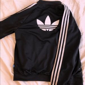 black striped adidas jacket
